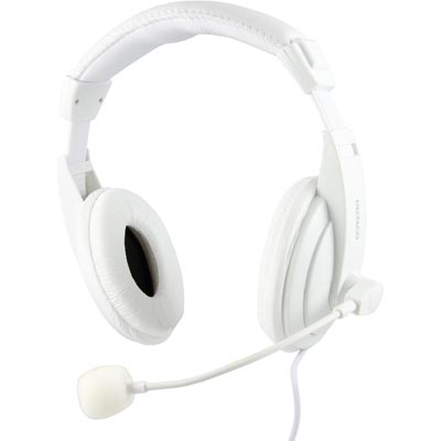 Deltaco Headset HL56V, 2x3.5mm, 2m, White